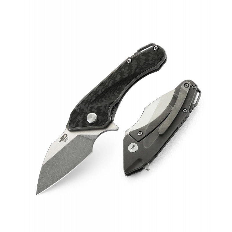 Nóż składany Bestech Goblin Dark Grey Titanium/Carbon Fiber, Stonewashed/Satin CPM S35VN (BT1711E)