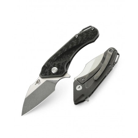 Nóż składany Bestech Goblin Dark Grey Titanium/Carbon Fiber, Stonewashed/Satin CPM S35VN (BT1711E)