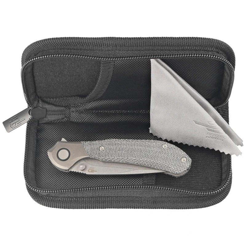 Nóż składany Bestech Constellation Grey Titanium/Black Micarta, Dark Bead Blasted/Stonewashed MagnaCut by Munko Knives (BT2501A)