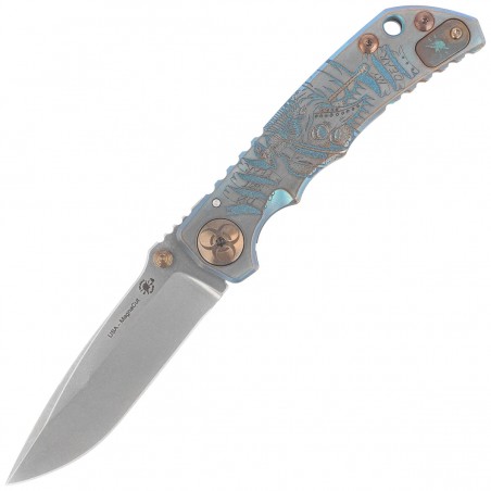Nóż składany Spartan Blades Harsey Folder Special Edition Plague Doctor Green Titanium, Bronze HW, Satin MagnaCut by William W. 
