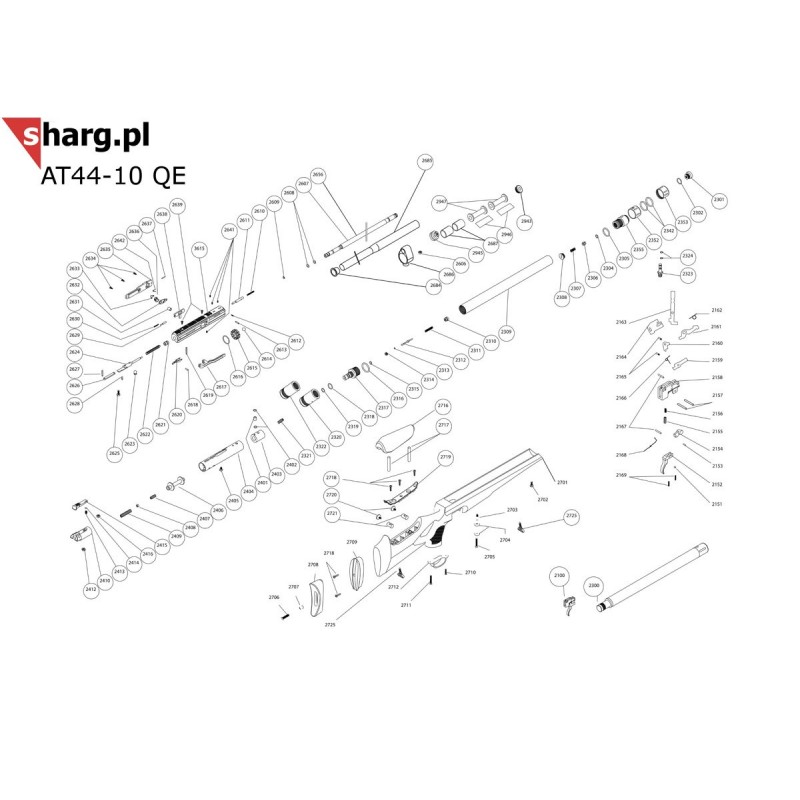Osada polimer TH do wiatrówki Hatsan AT44-10, BT65, Galatian Series (2700-01 GEN-2)