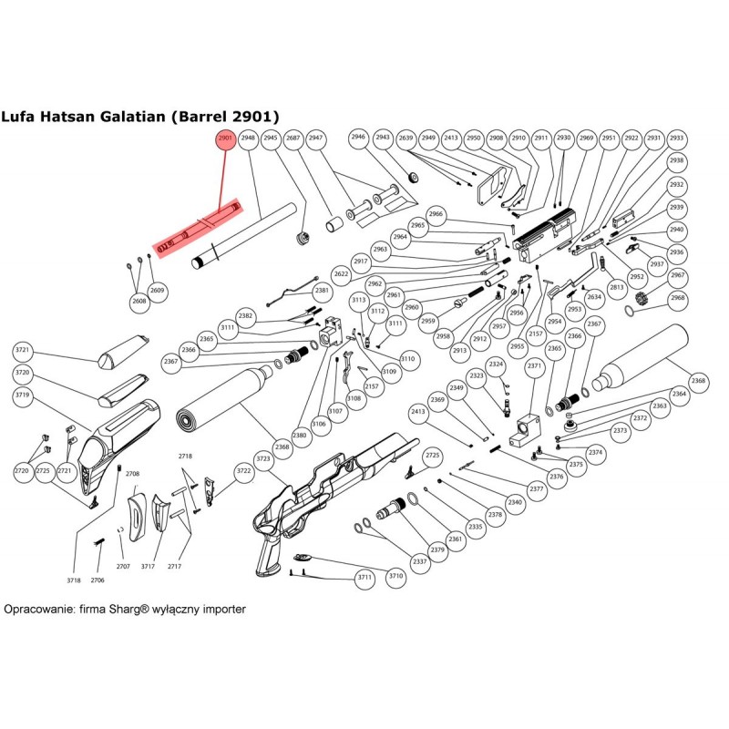 Lufa do wiatrówki Hatsan Hercules, Galatian, Predator (2901)