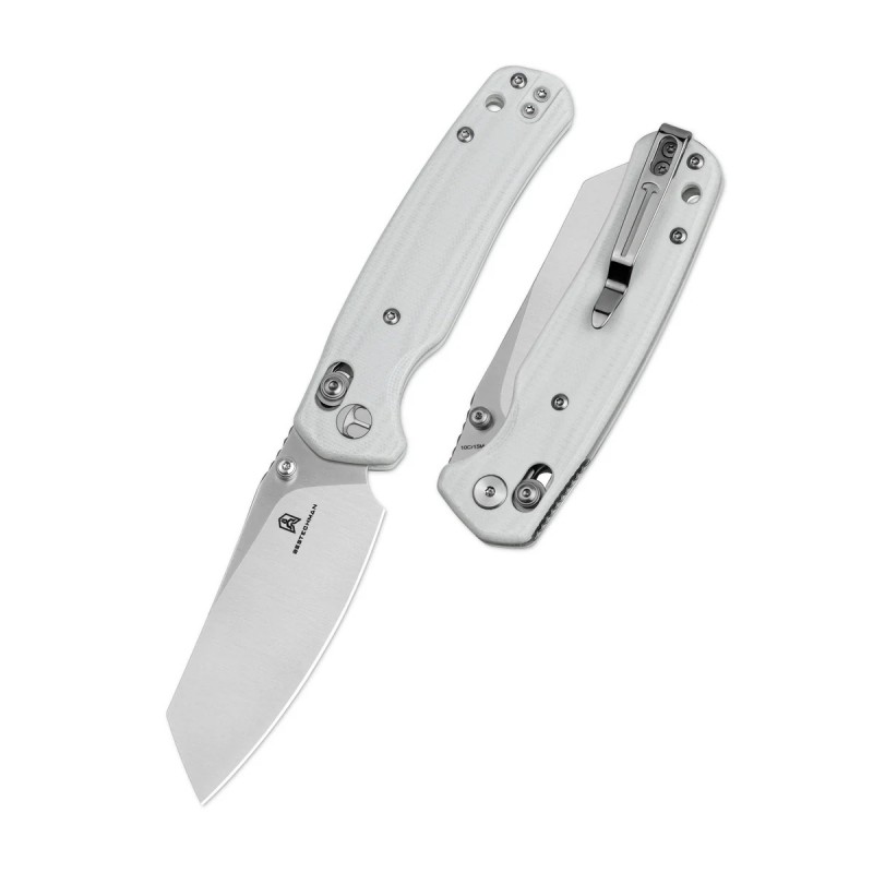 Nóż składany Bestechman Cicada's Wing White G10, Satin 10Cr15MoV (BMK06L)