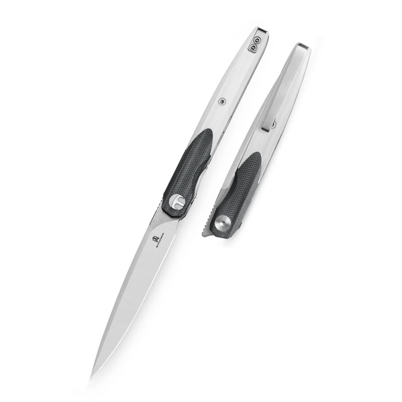 Nóż składany Bestechman Lanza Black/White G10, Satin/Stonewashed 14C28N by Grzegorz Grabarski (BMK14A)