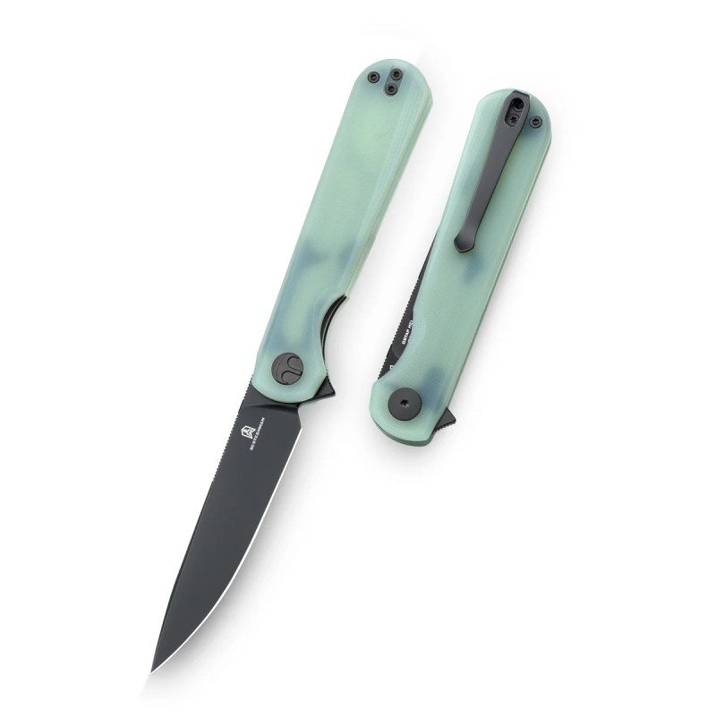 Nóż składany Bestechman Flick Jade G10, Black PVD D2 by Ostap Hel (BMK13E)
