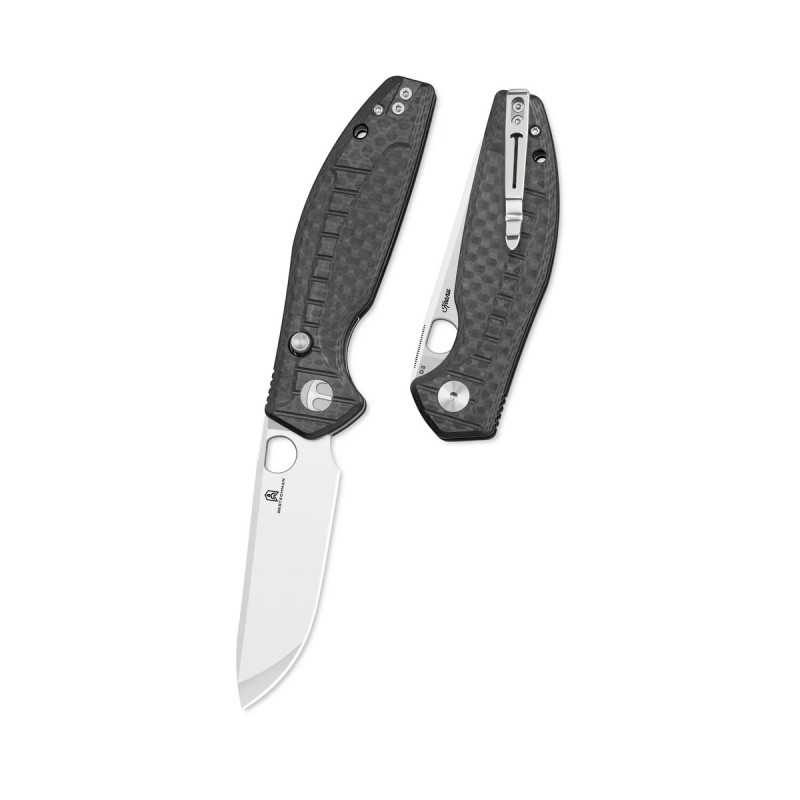 Nóż składany Bestechman Angry Owl Black G10, Stonewashed/Satin D2 by Keanu Alfaro (BMK12F-1)