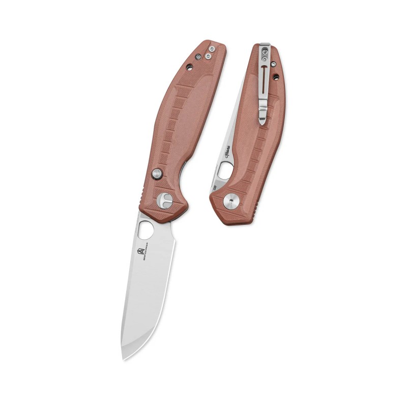 Nóż składany Bestechman Angry Owl Brown G10, Stonewashed/Satin D2 by Keanu Alfaro (BMK12D-1)