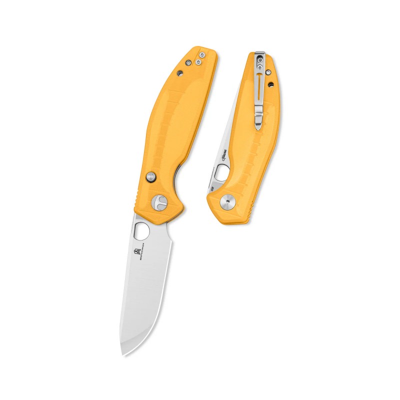 Nóż składany Bestechman Angry Owl Yellow G10, Satin/Stonewashed D2 by Keanu Alfaro (BMK12A-1)