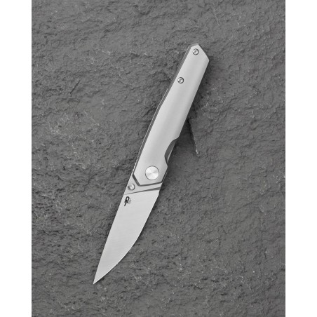 Nóż składany Bestech VK-Kuze Bead Blast Titanium, Satin MagnaCut by Vulpex Knives (BT2504A)
