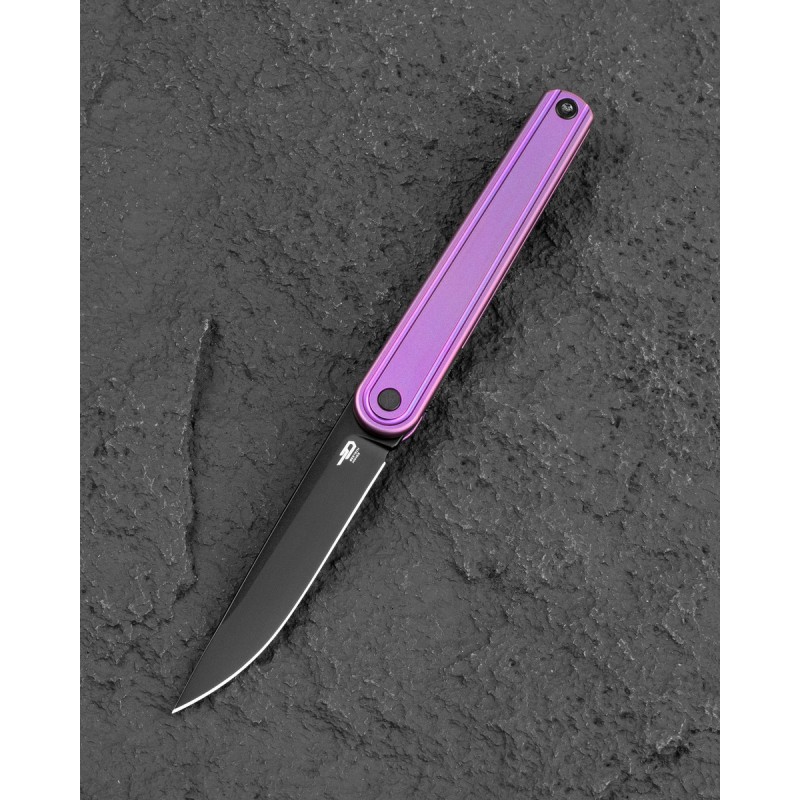 Nóż składany Bestech Ink Purple Titanium, Black PVD MagnaCut by Denis Simonutti (BT2502C)