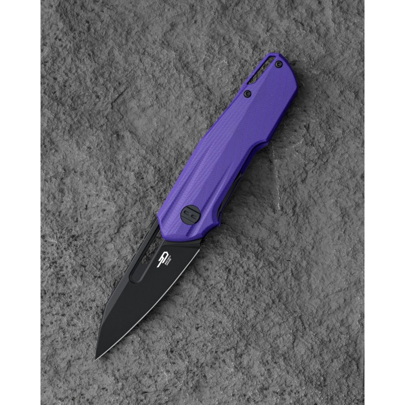 Nóż składany Bestech Toddler Purple G10, Black PVD 14C28N by Maciej Torbe (BG64D)