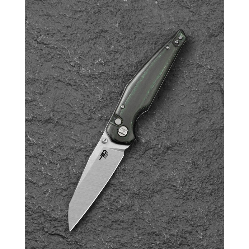 Nóż składany Bestech Snakebird Green Micarta, Stonewashed/Satin 14C28N (BG58A)