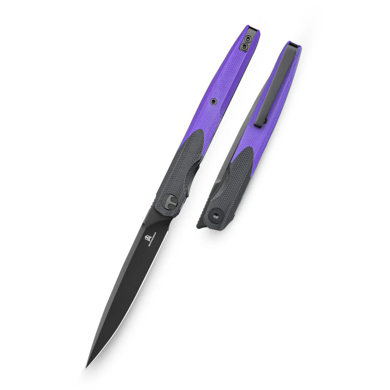 Nóż składany Bestechman Lanza Black/Purple G10, Black PVD 14C28N by Grzegorz Grabarski (BMK14E)