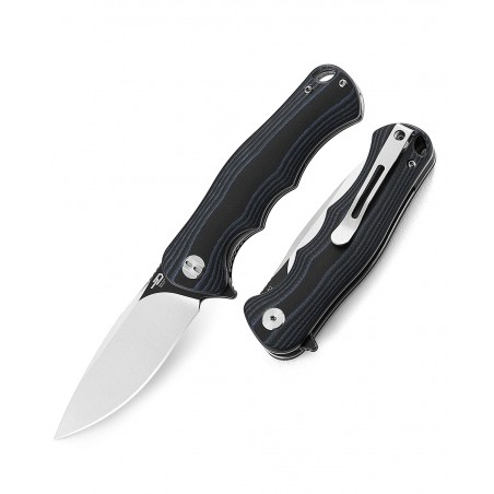 Nóż składany Bestech Bobcat Black / Blue G10, Black Stonewashed / Satin D2 (BG22D-2)