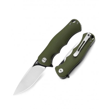 Nóż składany Bestech Bobcat Green G10, Black Stonewashed / Satin D2 (BG22B-2)