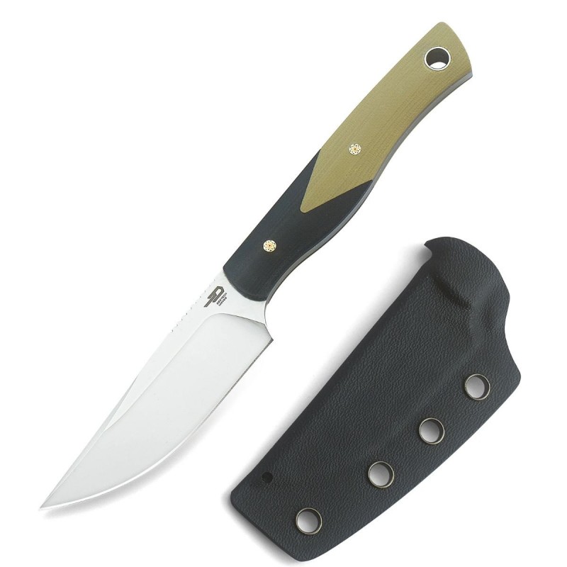 Nóż Bestech Heidi Blacksmith 1 Black / Beige G10, Satin D2 by Heidi (BFK01B)
