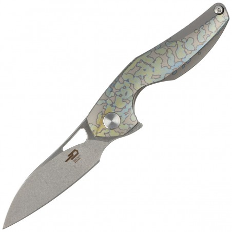 Nóż na szyję Bestech The Reticulan Grey Titanium, Stonewashed / Satin CPM S35VN by Elijah Isham (BT1810A)