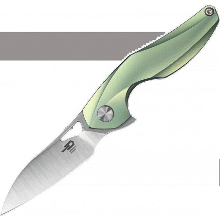 Nóż na szyję Bestech The Reticulan Green Titanium, Stonewashed / Satin CPM S35VN by Elijah Isham (BT1810C)
