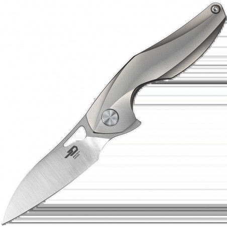 Nóż na szyję Bestech The Reticulan Grey Titanium, Stonewashed / Satin CPM S35VN by Elijah Isham (BT1810A)