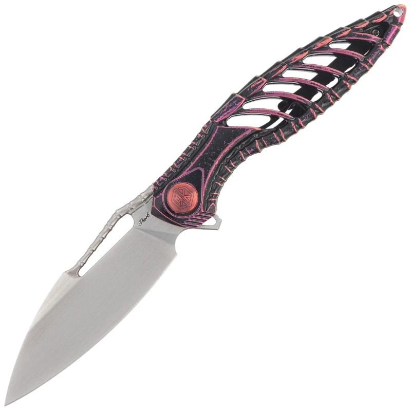 Nóż składany RikeKnife Thor6 Black / Purple Titanium, Satin M390 (RK Thor6-M-BP)