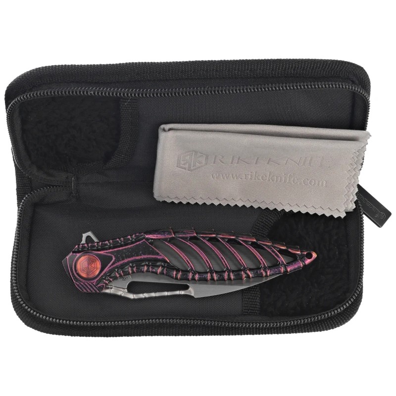 Nóż składany RikeKnife Thor6 Black / Purple Titanium, Satin M390 (RK Thor6-M-BP)