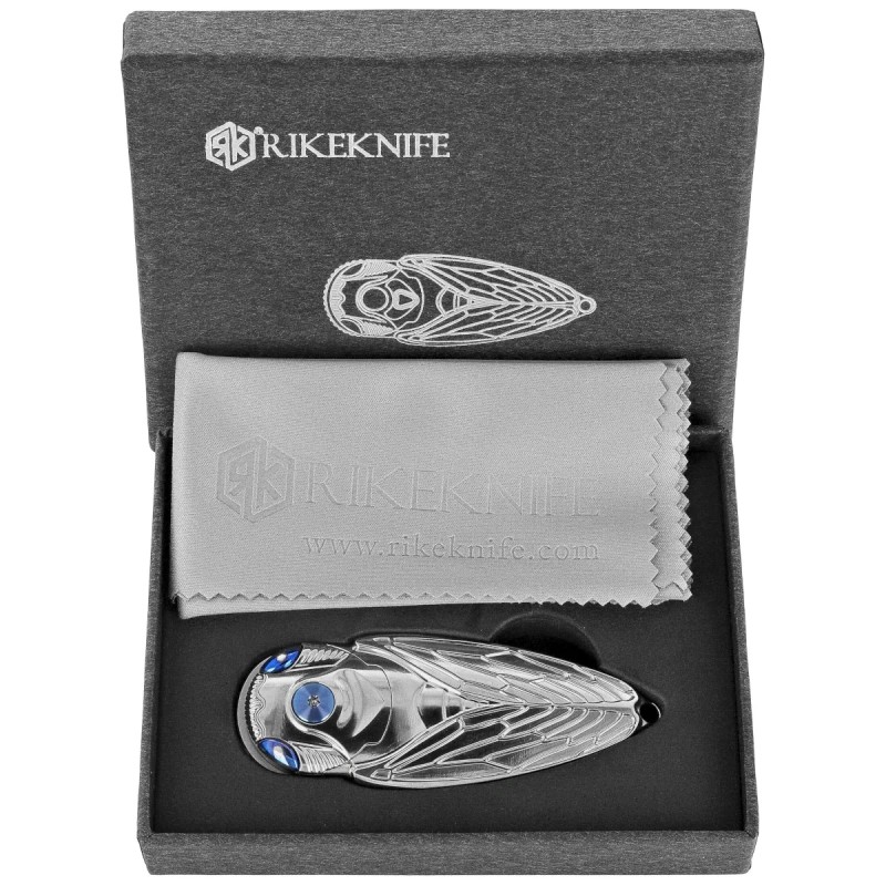 Nóż składany Rike Knife RK Cicada-P Grey Titanium, Bead Blasted M390