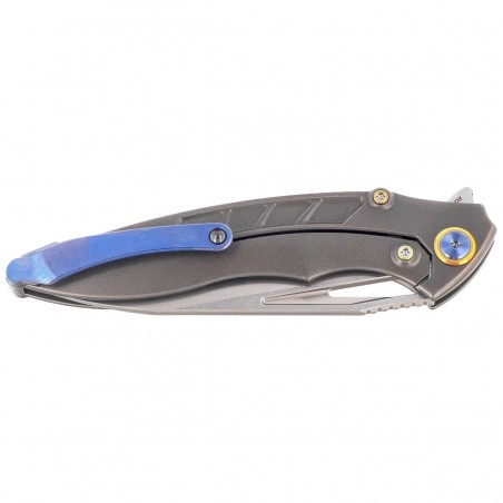Nóż składany Rike Knife RK 1902 R/CF Grey Titan/Red Carbon Fiber, Bead Blasted M390