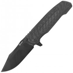 Nóż składany Reate District 9 V2 Blact Titanium/Carbon Fiber, Black DLC 154CM (9D-V2 TDLC DLC)