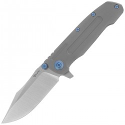 Nóż składany Reate District 9 V2 Dark Bead Blast Titanium, Blue HD, Satin 154CM (9D-V2 TDBB SAT)