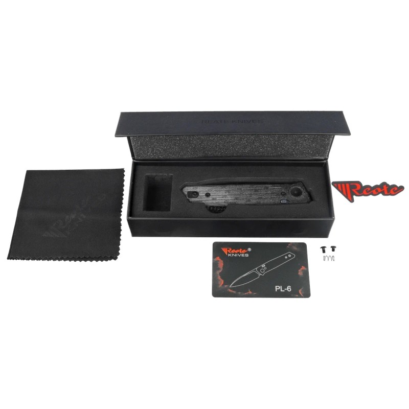 Nóż składany Reate PL-6 Black Micarta, Black PVD Nitro-V (PL-6 BKM PVD)