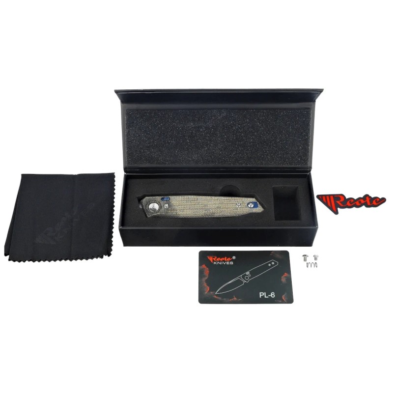 Nóż składany Reate PL-6 Green / Black Micarta, Satin Nitro-V (PL-6 GRBKM SAT)