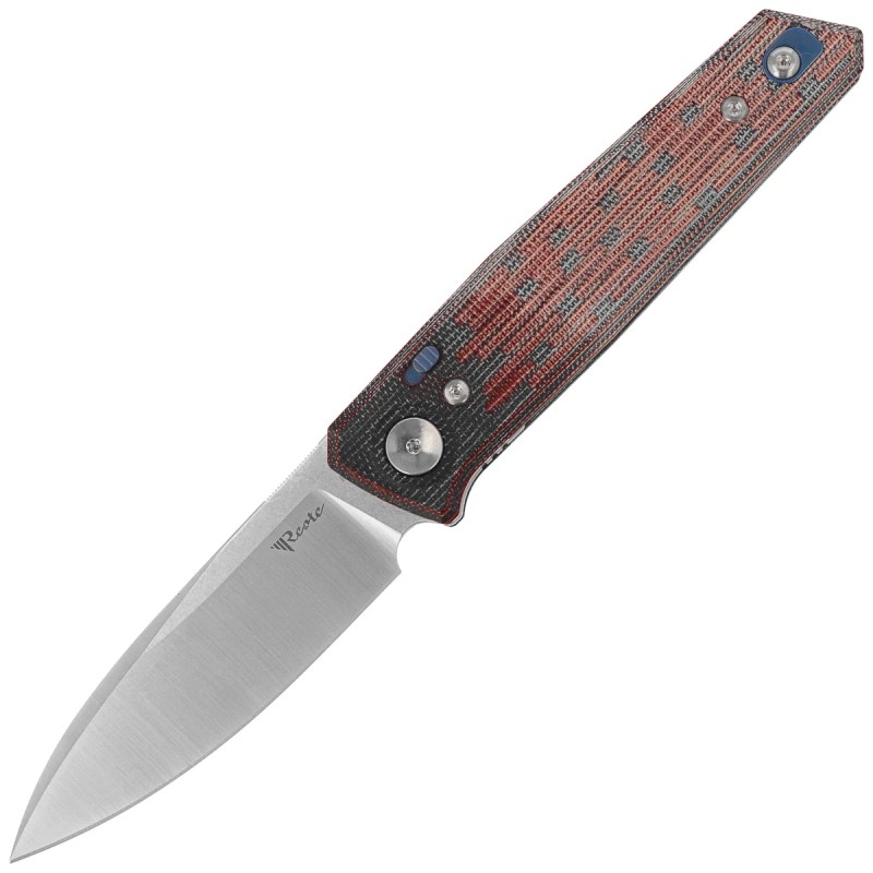 Nóż składany Reate PL-6 Red / Black Micarta, Satin Nitro-V (PL-6 RDBKM SAT)