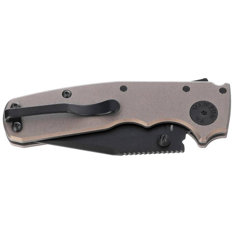 Nóż składany Demko Shark Cub Clip Point Artillery Gray Aluminum, Black DLC CPM20CV by Andrew Demko (SC-20CV-ALUM-AG-CP)