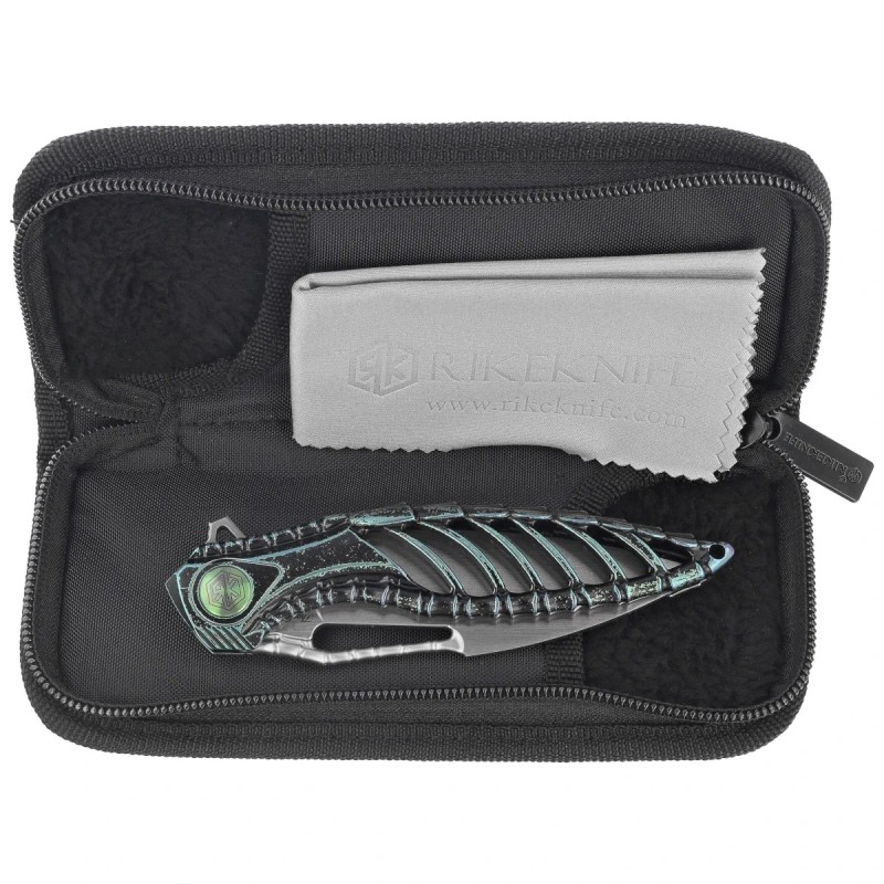 Nóż składany Rike Knife RK Thor 6-M-BG 6 Black / Green Titanium, Bead Blasted M390