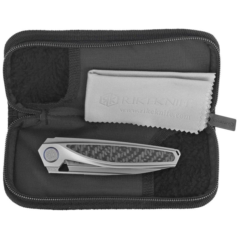 Nóż składany Rike Knife Baidi Black Carbon Fiber, Satin M390 (RK-Baidi-S-P/BCF)