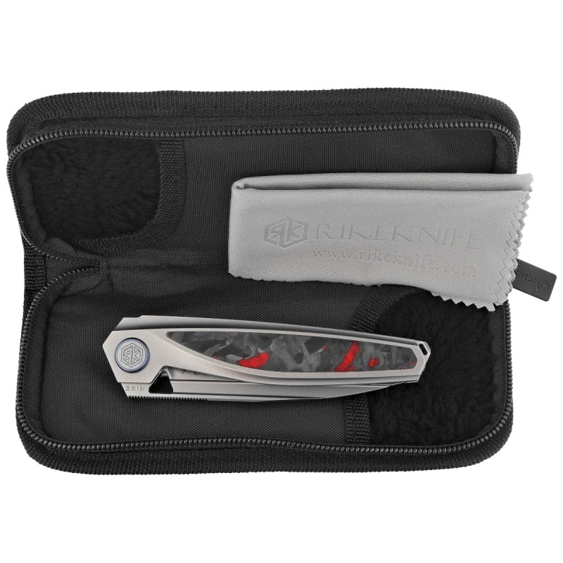 Nóż składany Rike Knife Baidi Red Carbon Fiber, Satin M390 (RK-Baidi-S-P/RCF)