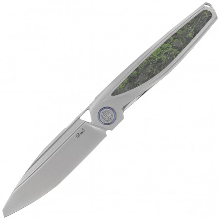 Nóż składany Rike Knife Baidi Green Carbon Fiber, Satin M390 (RK-Baidi-T-P/GCF)