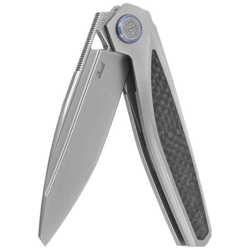Nóż składany Rike Knife Baidi Black Carbon Fiber, Satin M390 (RK-Baidi-T-P/BCF)