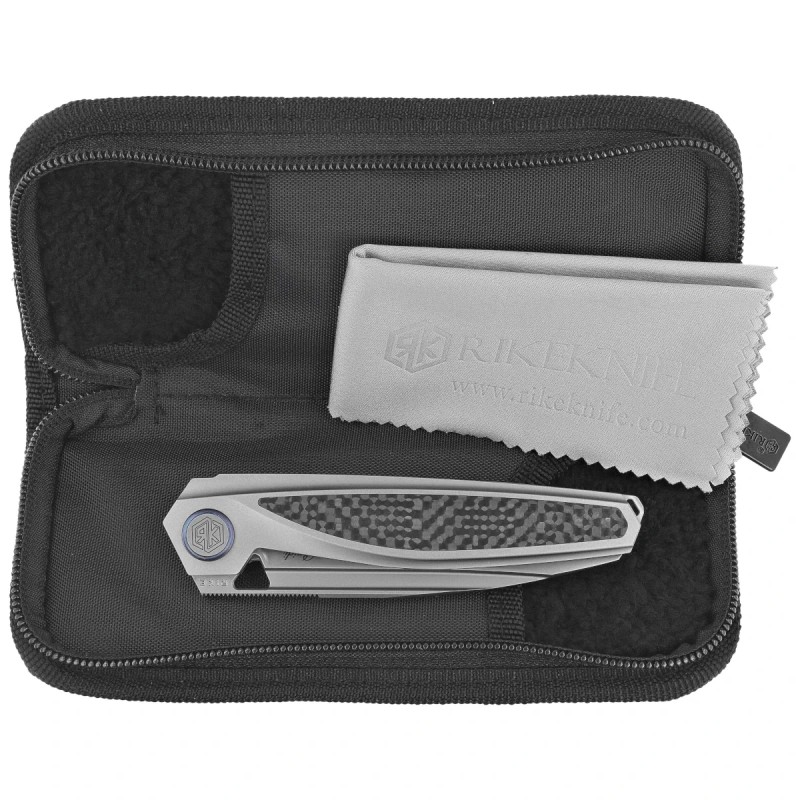 Nóż składany Rike Knife Baidi Black Carbon Fiber, Satin M390 (RK-Baidi-T-P/BCF)