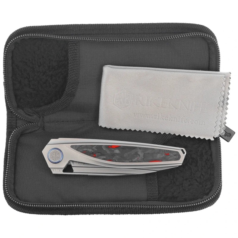 Nóż składany Rike Knife Baidi Red Carbon Fiber, Satin M390 (RK-Baidi-T-P/RCF)