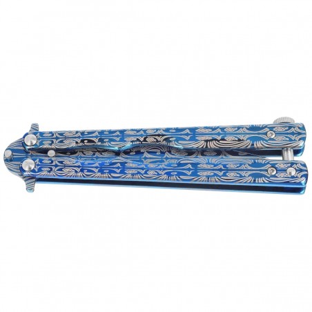 Nóż składany motylek Martinez Albainox RainBlue Balisong Blue Printed Steel, Blue Printed 3Cr13Mov (02140) Nóż składany motylek Martinez Albainox RainBlue Balisong Blue Printed Steel, Blue Printed 3Cr13Mov (02140)