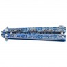 Nóż składany motylek Martinez Albainox RainBlue Balisong Blue Printed Steel, Blue Printed 3Cr13Mov (02140)