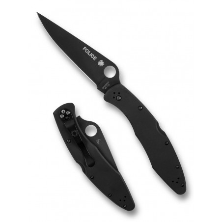 Nóż składany Spyderco Police Black TiCN Stainless Steel, Black TiCN VG-10 by Sal Glesser (C07BKP) Nóż składany Spyderco Police Black TiCN Stainless Steel, Black TiCN VG-10 by Sal Glesser (C07BKP)