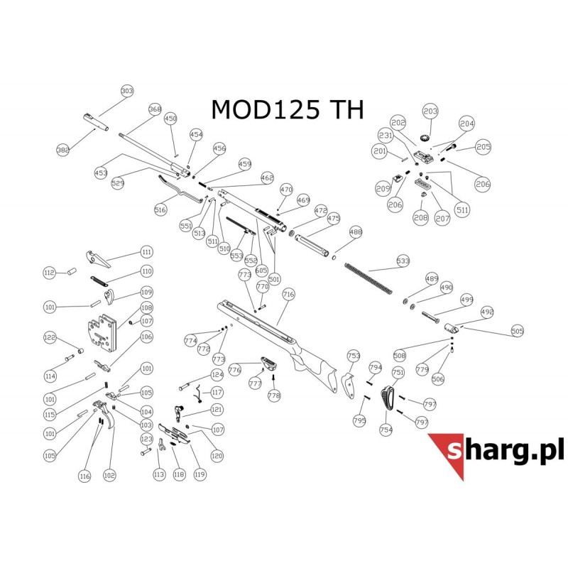 Osada polimer TH do wiatrówki Hatsan MOD 125TH (716)