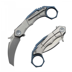 Nóż składany WeKnife Tayra Gray Titanium, Stonewashed M390 (WE24069-2)