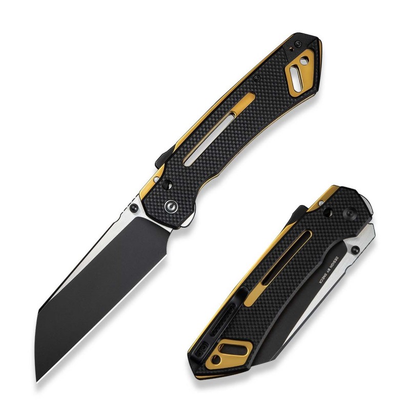 Nóż składany Civivi Buster FG Black G10, Black Stonewashed/Satin Nitro-V by Snecx Tan (C24052-1)