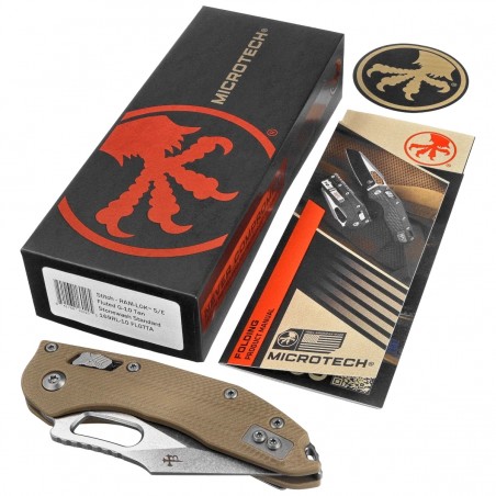 Nóż składany Microtech Stitch Ram-Lok S/E Tan Fluted G10, Stonewashed M390MK by Borka Blades and Tony Marfione (169RL-10FLGTTA) Nóż składany Microtech Stitch Ram-Lok S/E Tan Fluted G10, Stonewashed M390MK by Borka Blades and Tony Marfione (169RL-10FLGTTA)