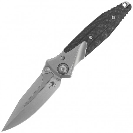 Nóż składany Microtech Socom Bravo Mini SP Titanium/Carbon Fiber, Blue HW, Hand Rubbed Satin M390 by Tony Marfione (262M-4CFTI)