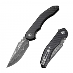 Nóż składany Civivi Bluetick CF Overlay on Black G10, Damascus by Bryan Montalvo (C23050-DS2)