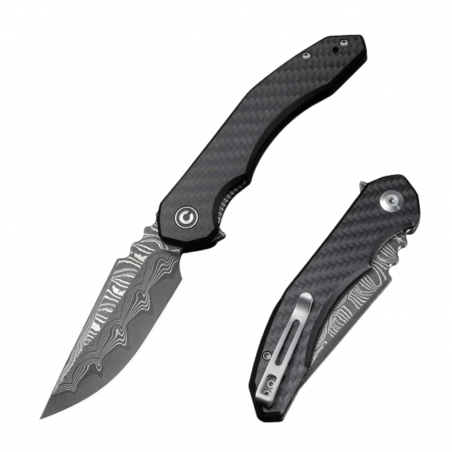 Nóż składany Civivi Bluetick CF Overlay on Black G10, Damascus by Bryan Montalvo (C23050-DS2) Nóż składany Civivi Bluetick CF Overlay on Black G10, Damascus by Bryan Montalvo (C23050-DS2)